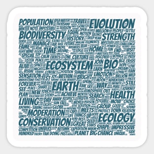 Bio Biodiversity Pattern Text Word Cloud Sticker